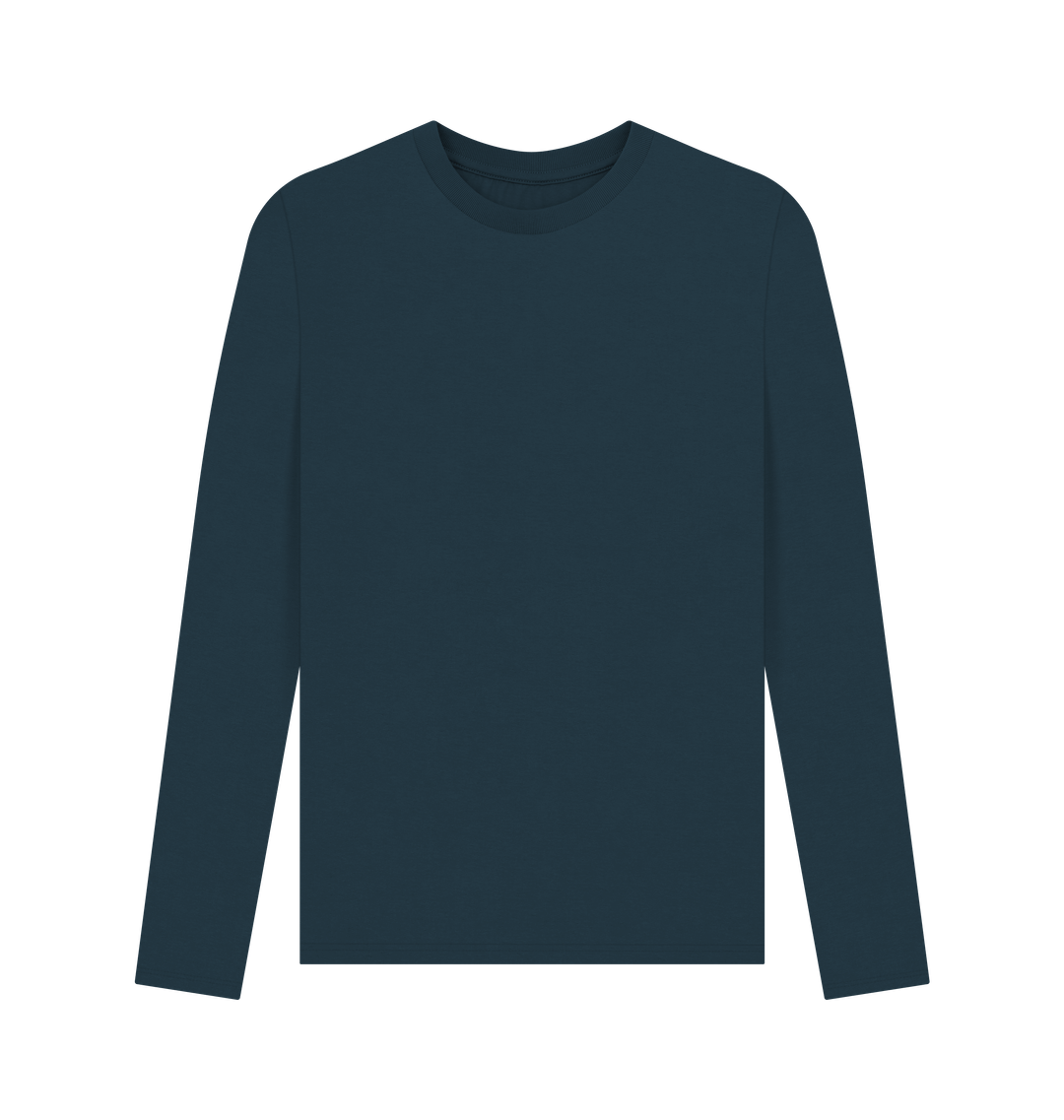 Denim Blue Rebel Stitch Premium Cotton Long Sleeve T-Shirt Space Edition Back Print #2