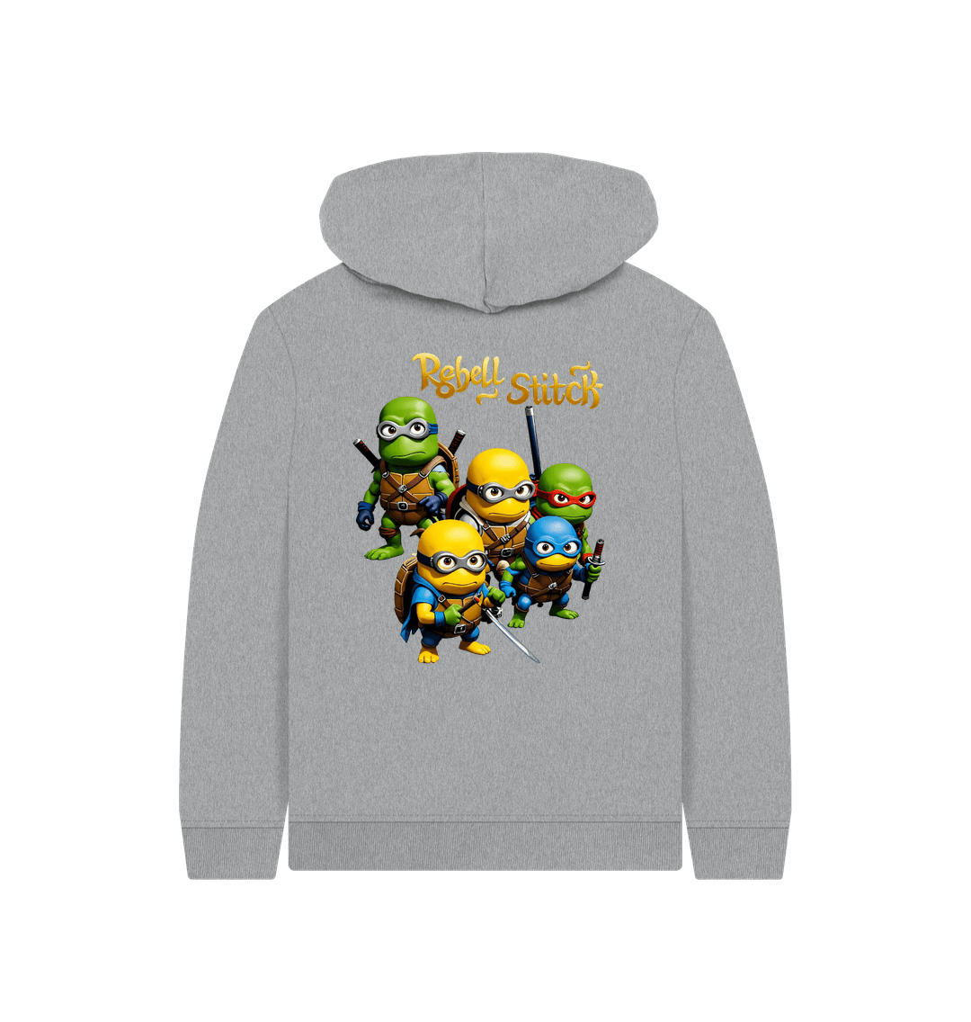 Athletic Grey Rebel Stitch Premium Cotton Kids Hoodie TMNM Back Print #3