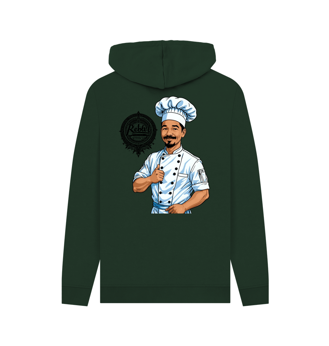 Evergreen Rebel Stitch Premium Cotton Hoodie Chef Edition Back Print #2