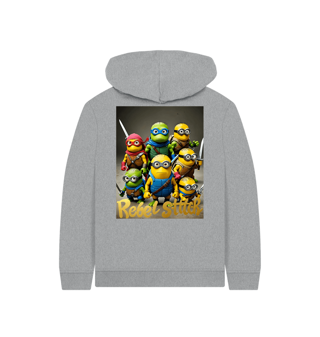 Athletic Grey Rebel Stitch Premium Cotton Kids Hoodie TMNM Back Print #4