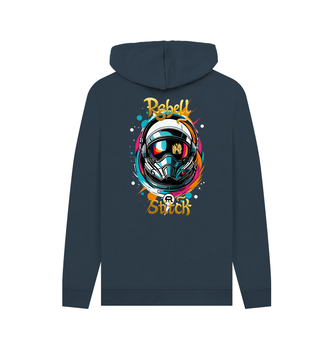 Navy Rebel Stitch Premium Cotton Hoodie Space Edition Back Print #2