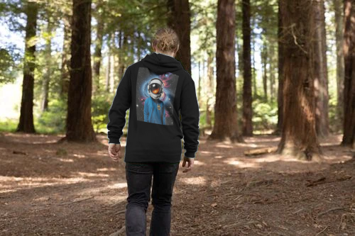 Rebel Stitch Premium Baumwoll-Hoodie „Space Edition“ mit Rückendruck #1