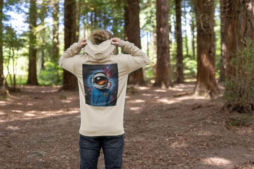 Rebel Stitch Premium Baumwoll-Hoodie „Space Edition“ mit Rückendruck #1