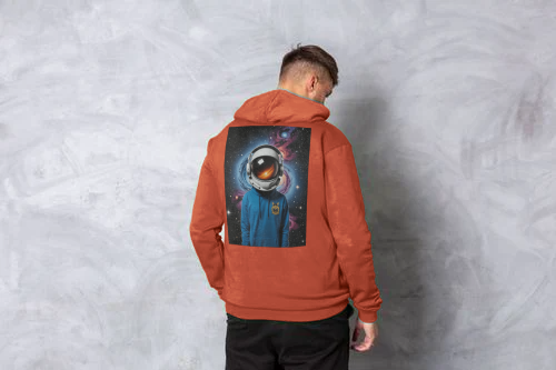 Rebel Stitch Premium Baumwoll-Hoodie „Space Edition“ mit Rückendruck #1