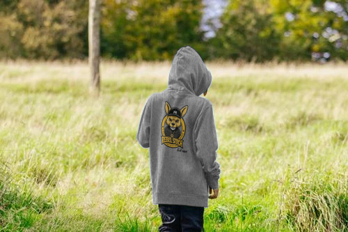 Sudadera con capucha para niños de algodón prémium Rebel Stitch con estampado en la parte posterior y la línea principal n.° 1