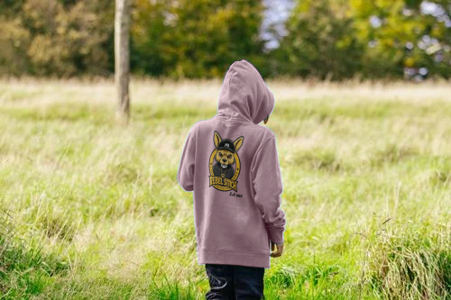 Sudadera con capucha para niños de algodón prémium Rebel Stitch con estampado en la parte posterior y la línea principal n.° 1