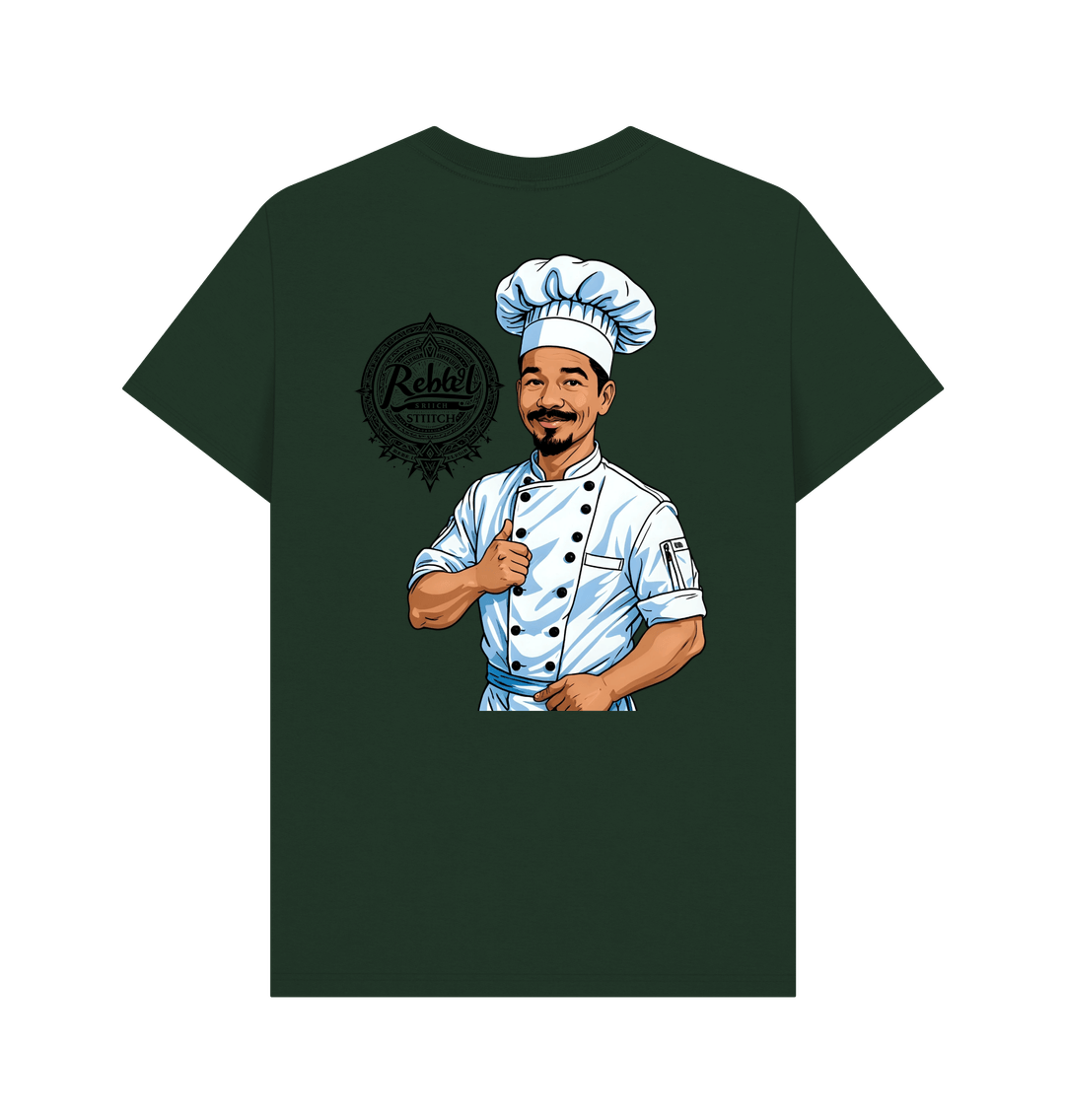 Evergreen Rebel Stitch Premium Cotton Short Sleeve T-Shirt Chef Edition Back Print #2