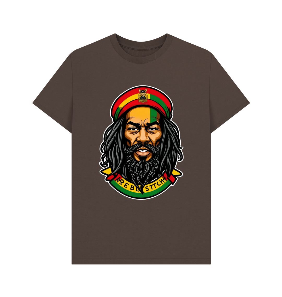 Chocolate Rebel Stitch Premium Cotton Short Sleeve T-Shirt Zion-One Love Front Print #3