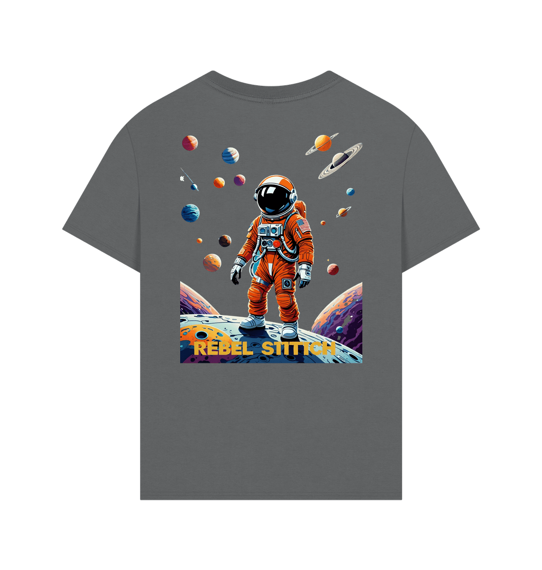 Slate Grey Rebel Stitch Premium Cotton Oversized Short Sleeve T-Shirt Space Edition Back Print #4