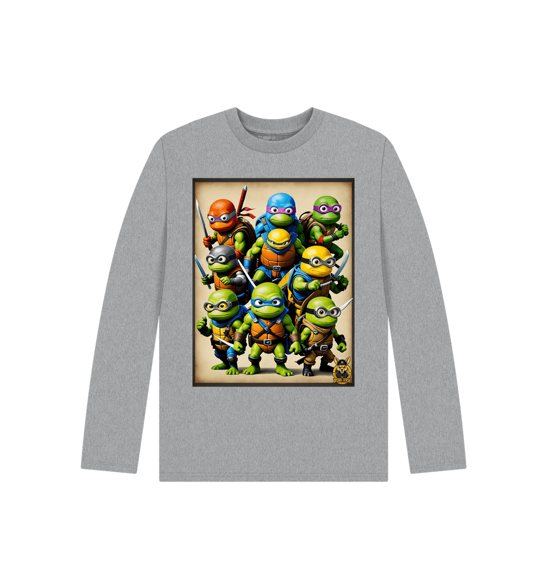 Athletic Grey Rebel Stitch Premium Cotton Long Sleeve Kids T-Shirt TMNM Front Print #2