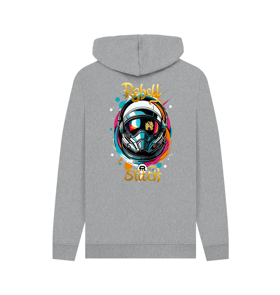 Light Heather Rebel Stitch Premium Cotton Hoodie Space Edition Back Print #2