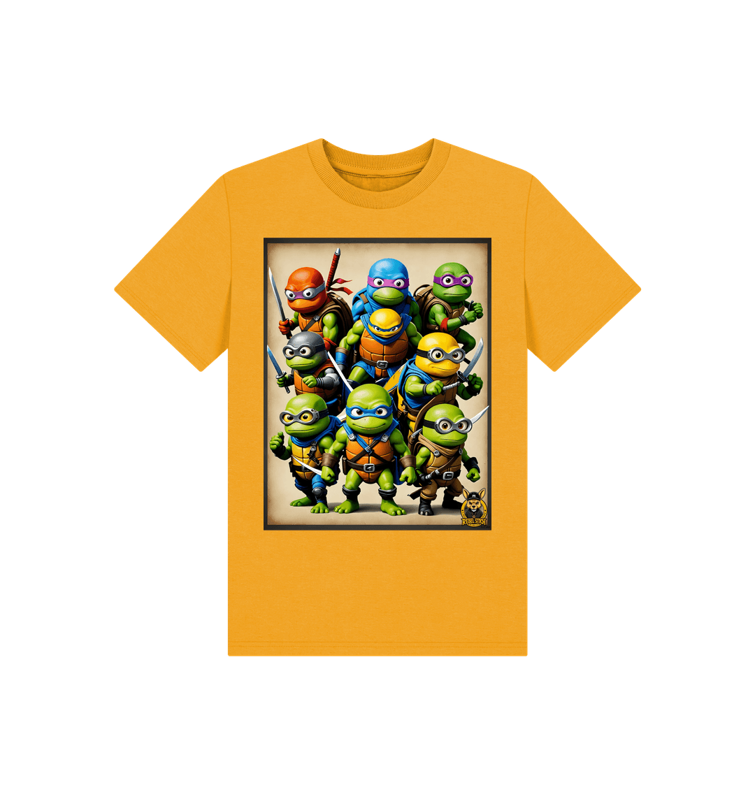 Mustard Rebel Stitch Premium Cotton Short Sleeve Kids T-Shirt TMNM Front Print #2