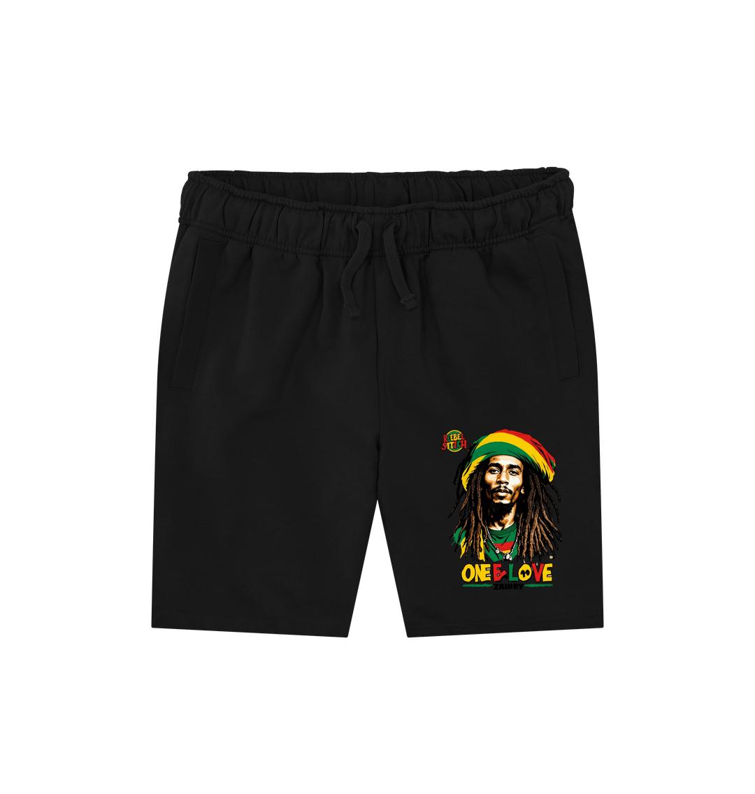 Black Rebel Stitch Premium Cotton Shorts Zion-One Love #2