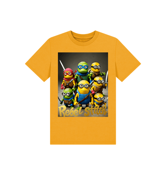 Mustard Rebel Stitch Premium Cotton Short Sleeve Kids T-Shirt TMNM Front Print #4