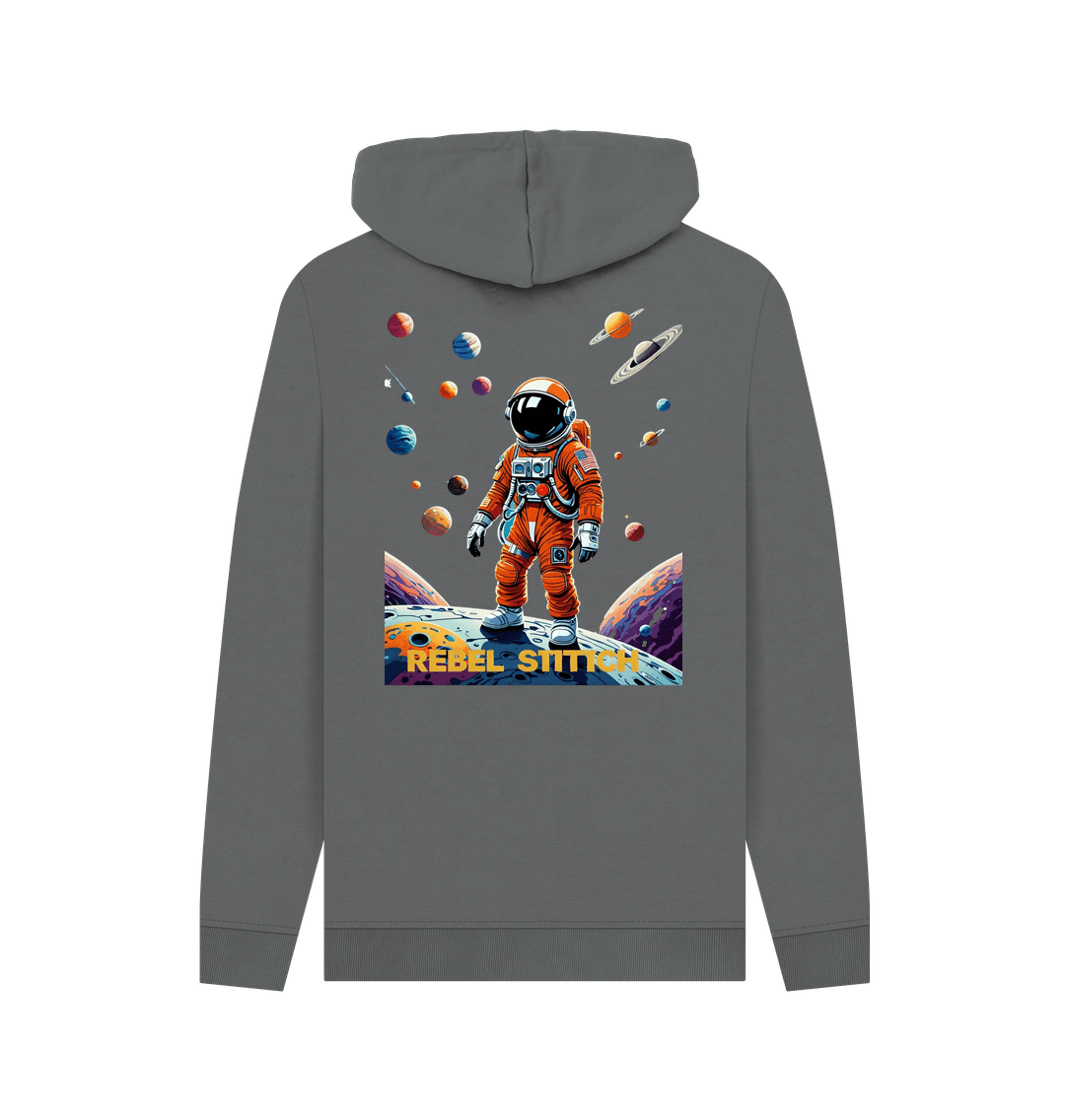 Slate Grey Rebel Stitch Premium Cotton Hoodie Space Edition Back Print #4