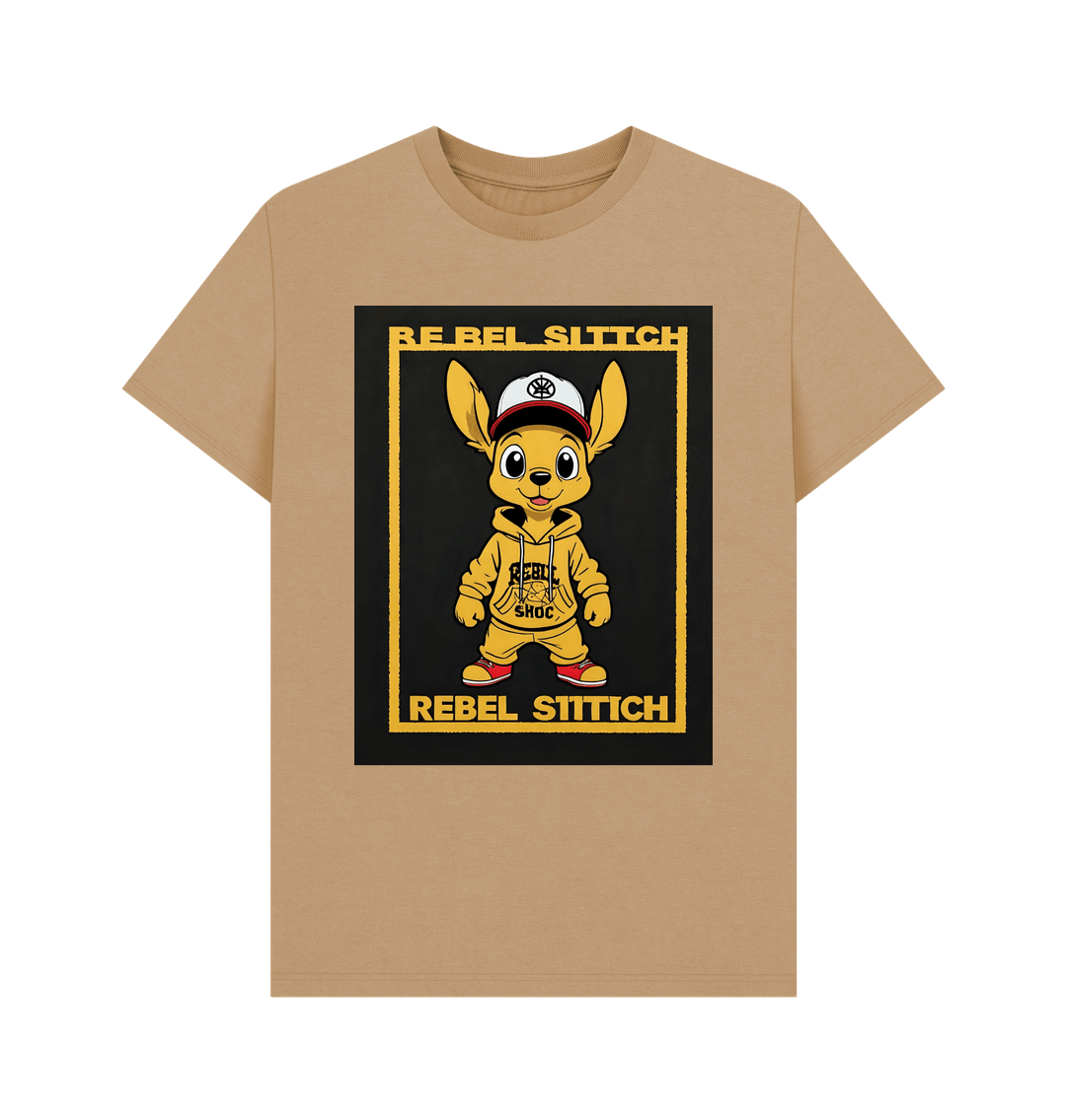 Sand Rebel Stitch Premium Cotton Short Sleeve T-Shirt Main Line Front Print #3