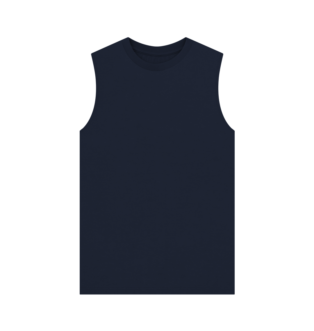 Navy Blue Rebel Stitch Premium Cotton Vest Zion-One Love Back Print #1