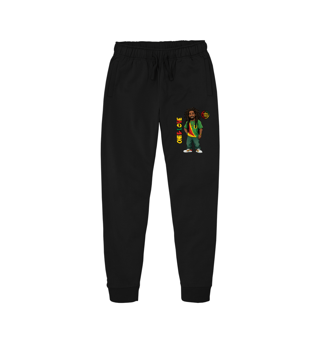 Black Rebel Stitch Premium Cotton Joggers Zion-One Love #1