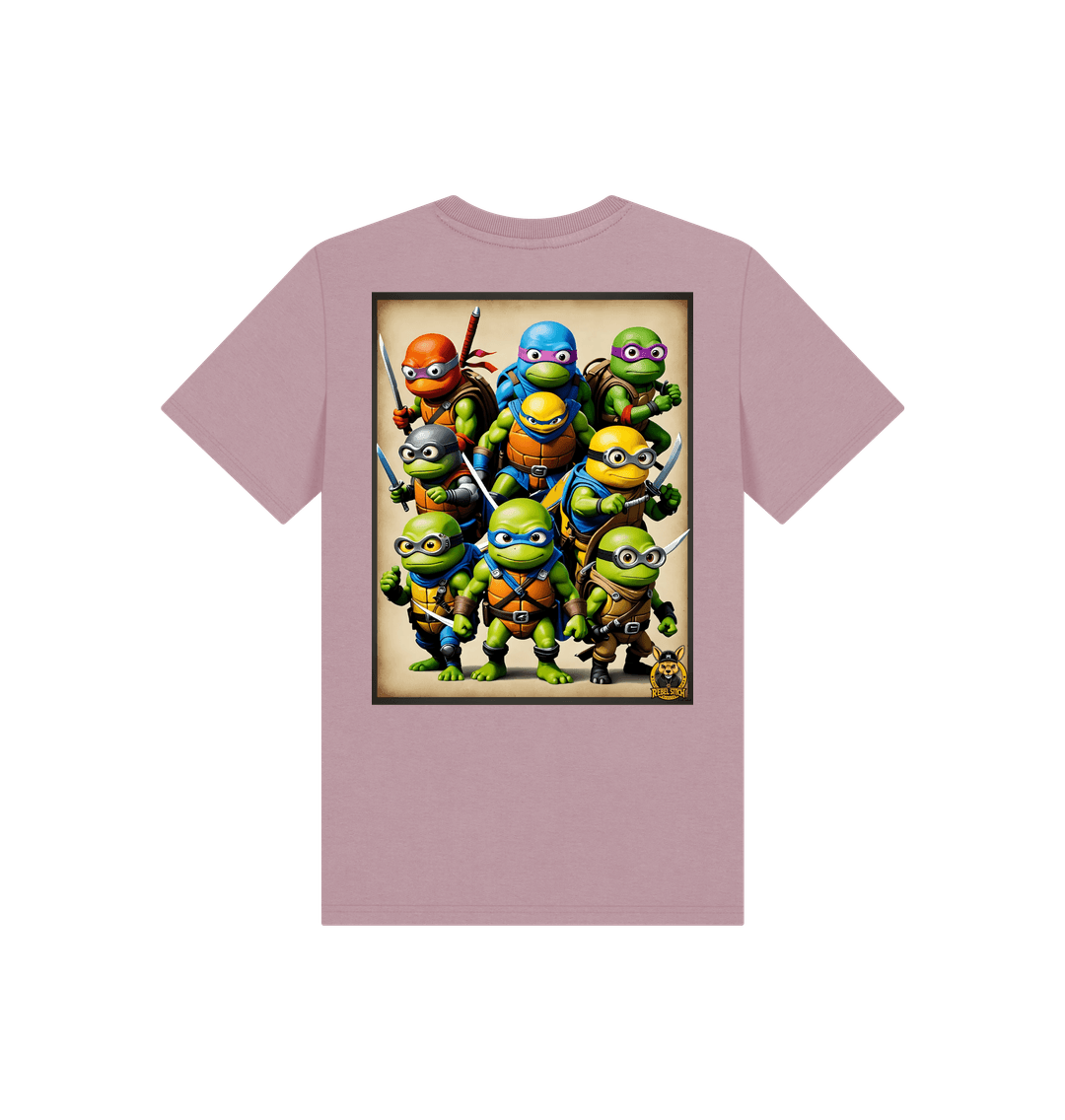 Mauve Rebel Stitch Premium Cotton Short Sleeve Kids T-Shirt TMNM Back Print #2