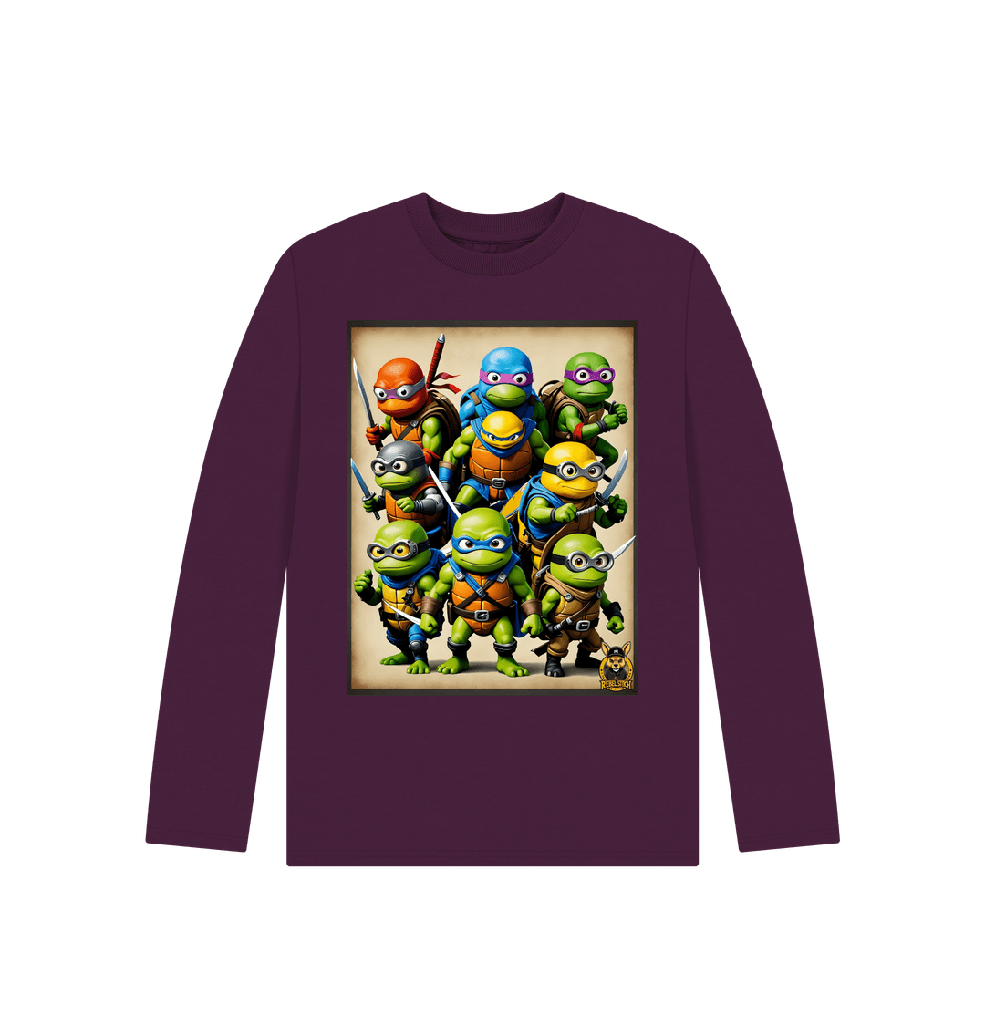 Purple Rebel Stitch Premium Cotton Long Sleeve Kids T-Shirt TMNM Front Print #2