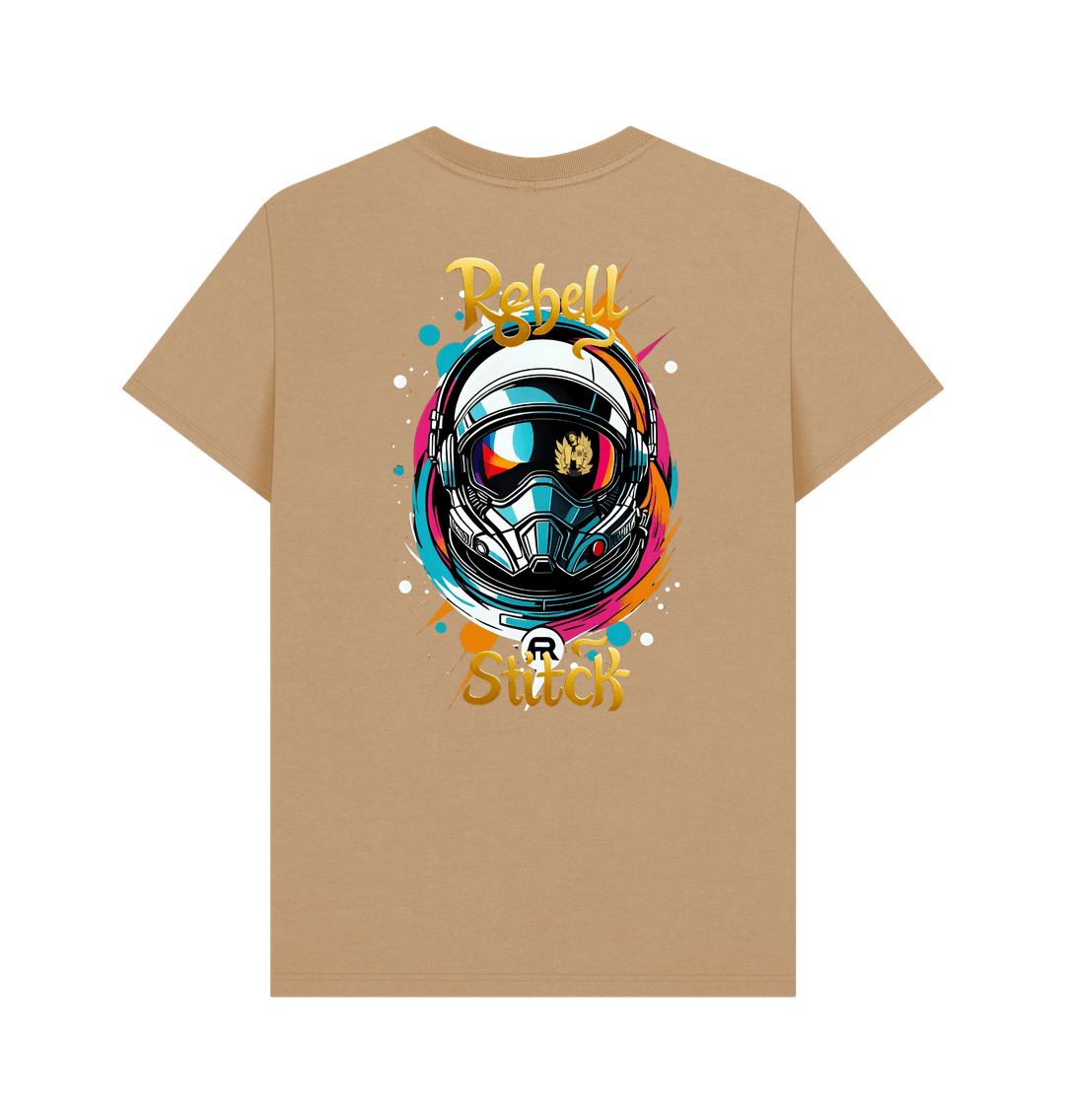 Sand Rebel Stitch Premium Cotton Short Sleeve T-Shirt Space Edition Back Print #2