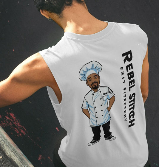 Rebel Stitch Premium Cotton Vest Chef Edition Back Print #1