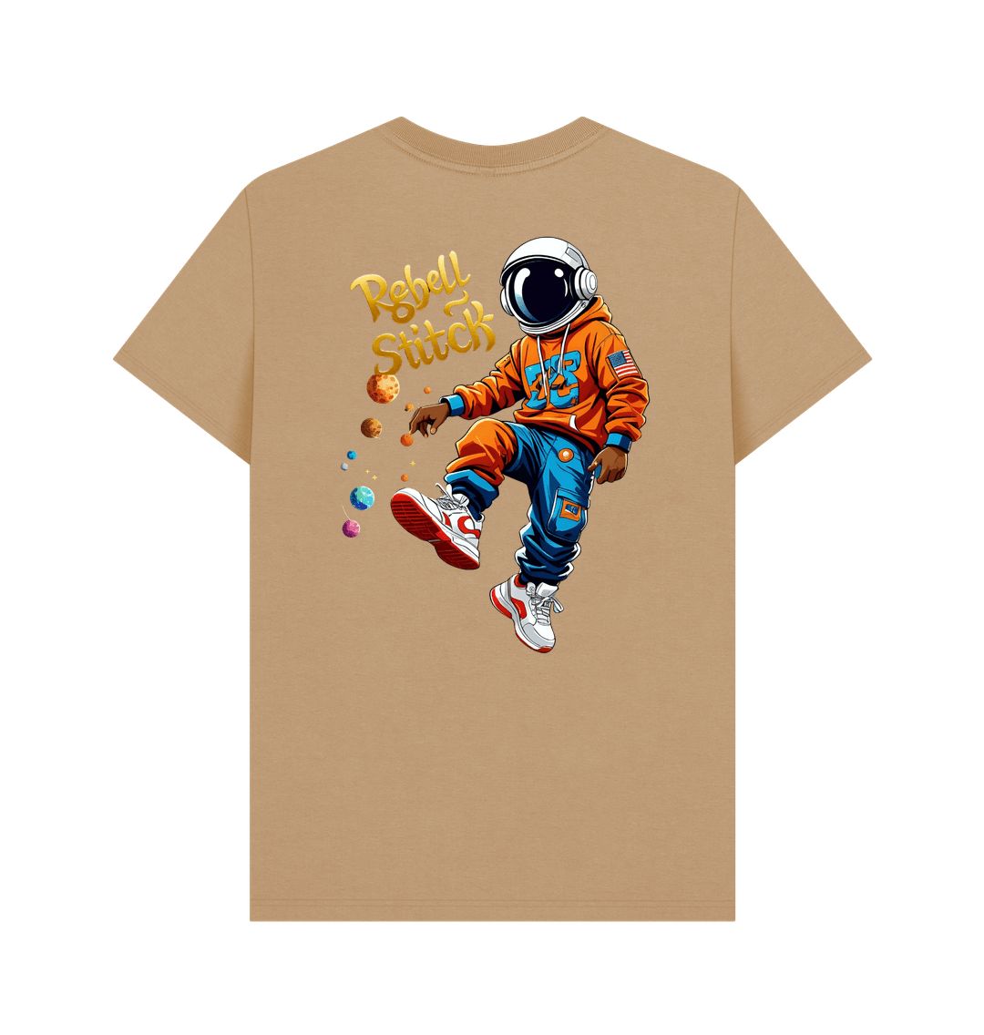 Sand Rebel Stitch Premium Cotton Short Sleeve T-Shirt Space Edition Back Print #3