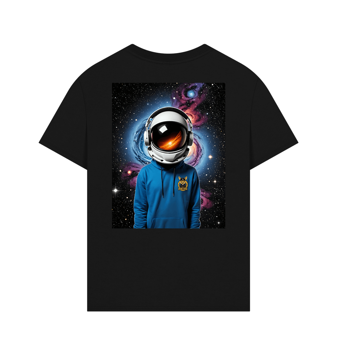 Black Rebel Stitch Premium Cotton Oversized Short Sleeve T-Shirt Space Edition Back Print #1