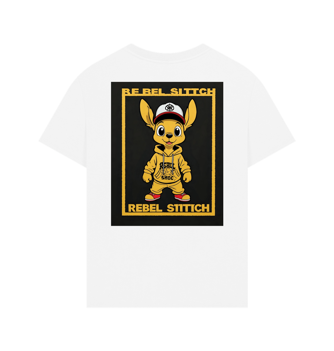 White Rebel Stitch Premium Cotton Oversized Short Sleeve T-Shirt Main Line Back Print #3