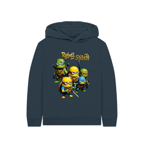 Rebel Stitch Premium Baumwolle Kinder Hoodie TMNM Frontdruck #3