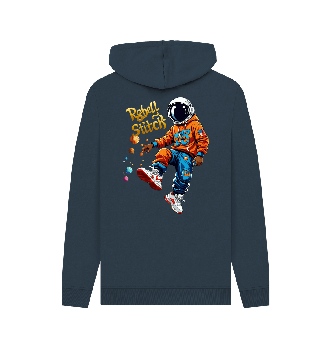 Navy Rebel Stitch Premium Cotton Hoodie Space Edition Back Print #3