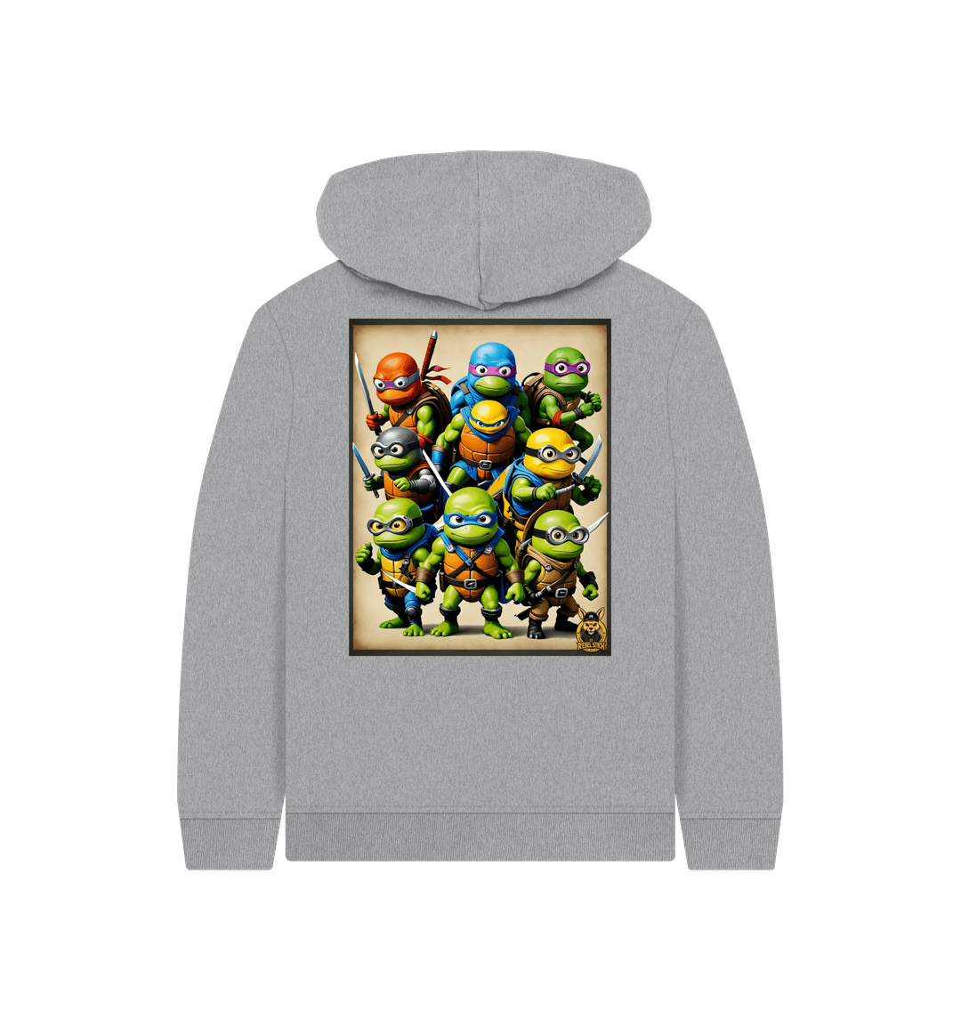 Athletic Grey Rebel Stitch Premium Cotton Kids Hoodie TMNM Back Print #2