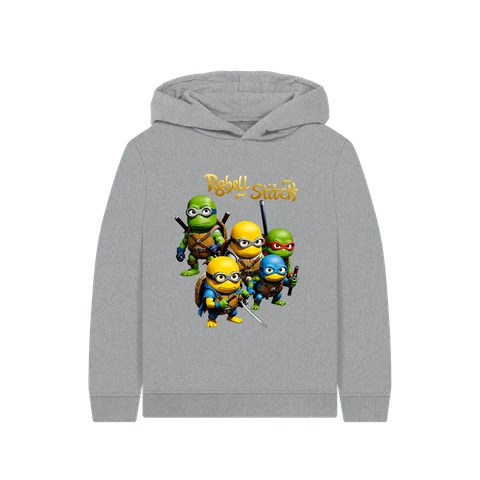 Rebel Stitch Premium Baumwolle Kinder Hoodie TMNM Frontdruck #3