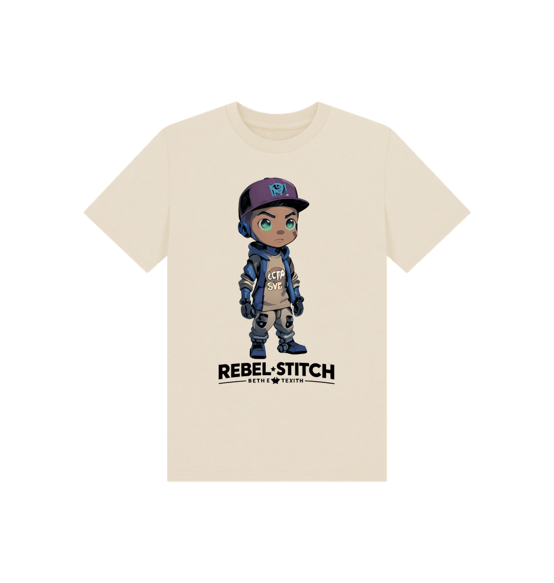 Oat Rebel Stitch Premium Cotton Short Sleeve Kids T-Shirt Rebel Kids Front Print #2