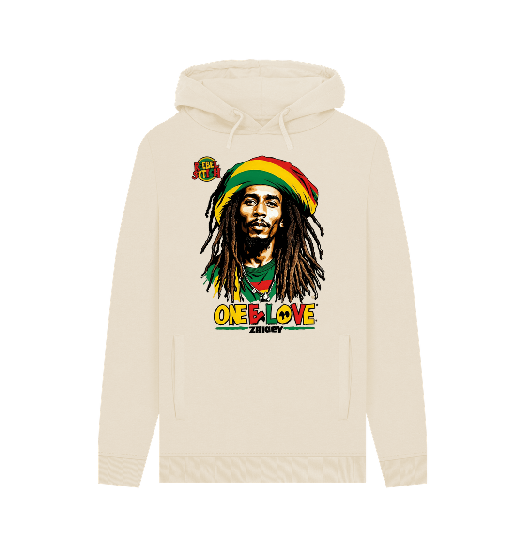 Oat Rebel Stitch Premium Cotton Hoodie Zion-One Love Front Print #2