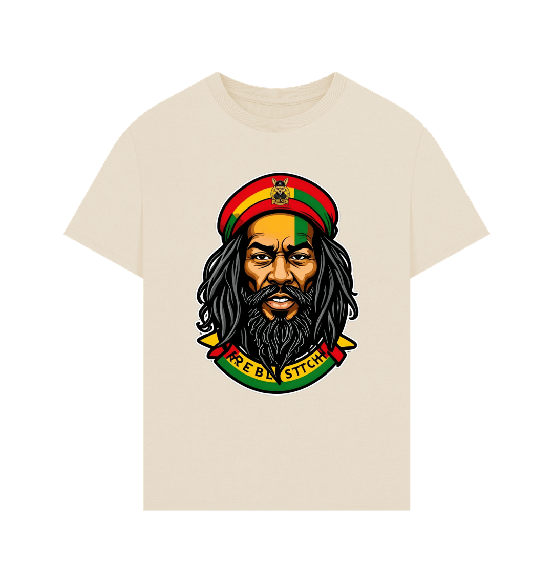 Oat Rebel Stitch Premium Cotton Oversized Short Sleeve T-Shirt Zion-One Love Front Print #3