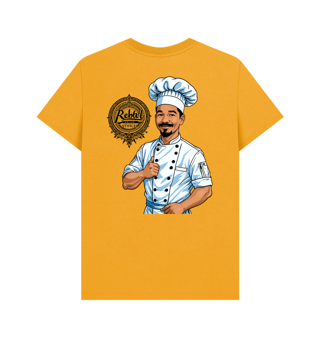 Mustard Rebel Stitch Premium Cotton Short Sleeve T-Shirt Chef Edition Back Print #2