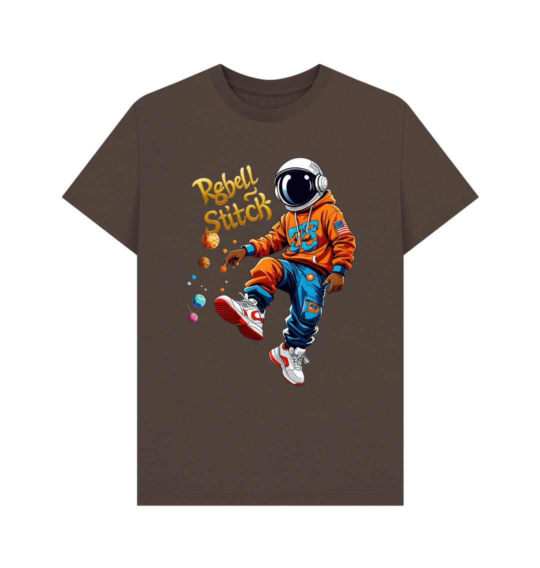 Chocolate Rebel Stitch Premium Cotton Short Sleeve T-Shirt Space Edition Front Print #3