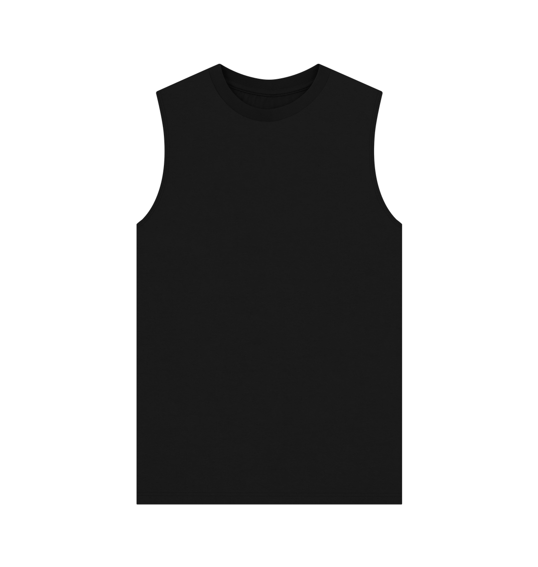 Black Rebel Stitch Premium Cotton Vest Main Line Back Print #1