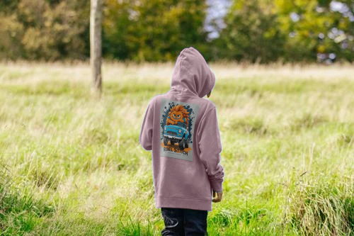 Rebel Stitch Premium Cotton Kids Hoodie Monster Truck Back Print #2