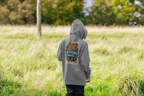 Rebel Stitch Premium Cotton Kids Hoodie Monster Truck Back Print #2