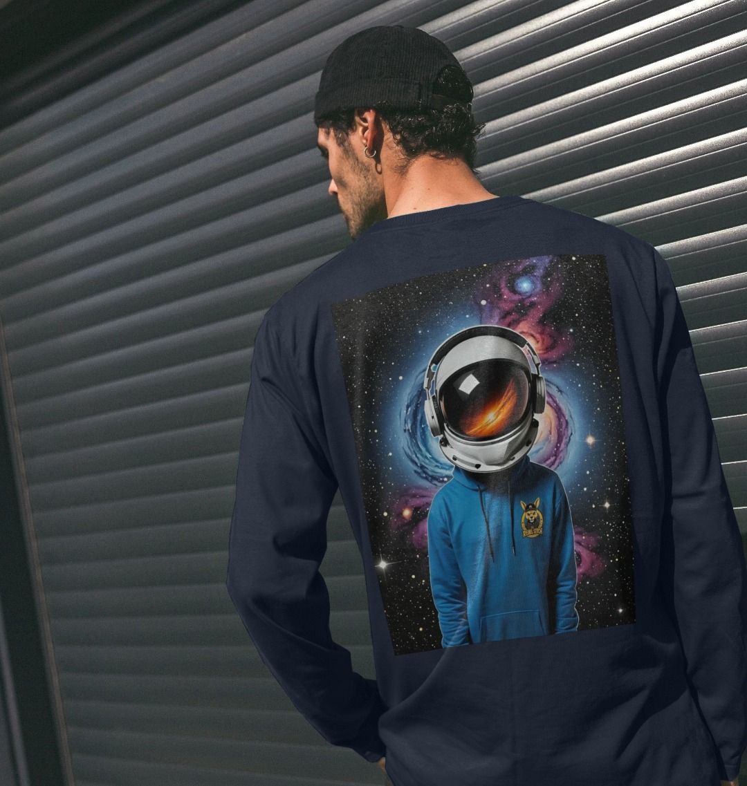 Rebel Stitch Premium Cotton Long Sleeve T-Shirt Space Edition Back Print #1