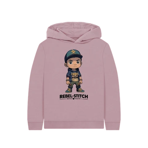 Rebel Stitch Premium Cotton Kids Hoodie Rebel Kids Front Print #3