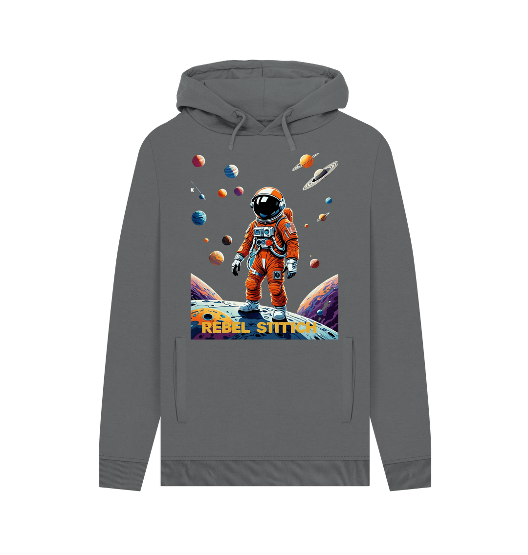 Slate Grey Rebel Stitch Premium Cotton Hoodie Space Edition Front Print #4