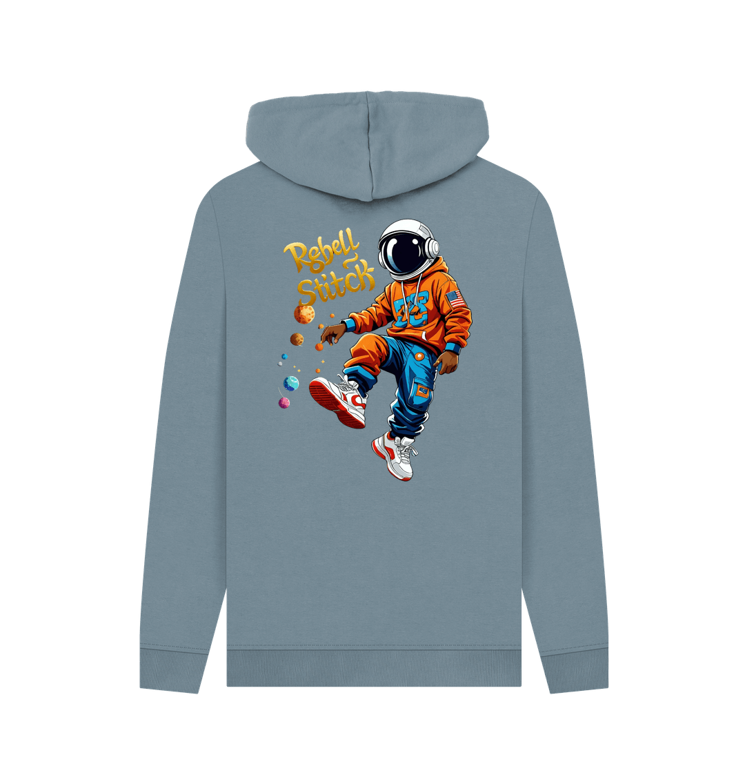 Stone Blue Rebel Stitch Premium Cotton Hoodie Space Edition Back Print #3