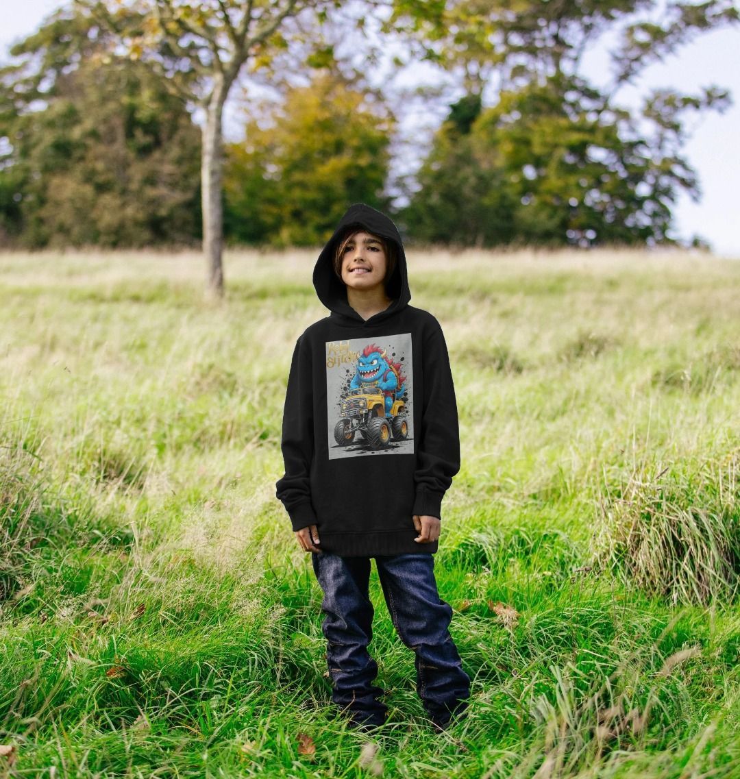 Rebel Stitch Premium Cotton Kids Hoodie Monster Truck Front Print #4