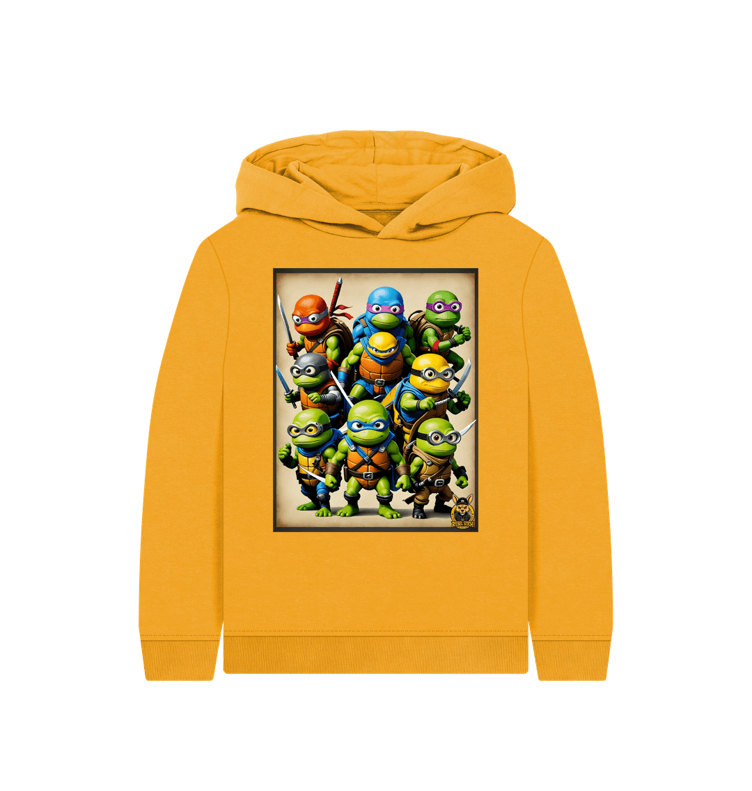 Mustard Rebel Stitch Premium Cotton Kids Hoodie TMNM Front Print #2