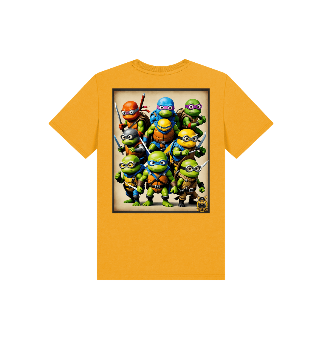 Mustard Rebel Stitch Premium Cotton Short Sleeve Kids T-Shirt TMNM Back Print #2