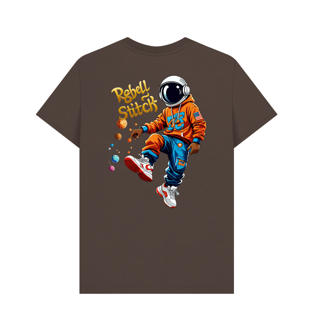 Chocolate Rebel Stitch Premium Cotton Short Sleeve T-Shirt Space Edition Back Print #3