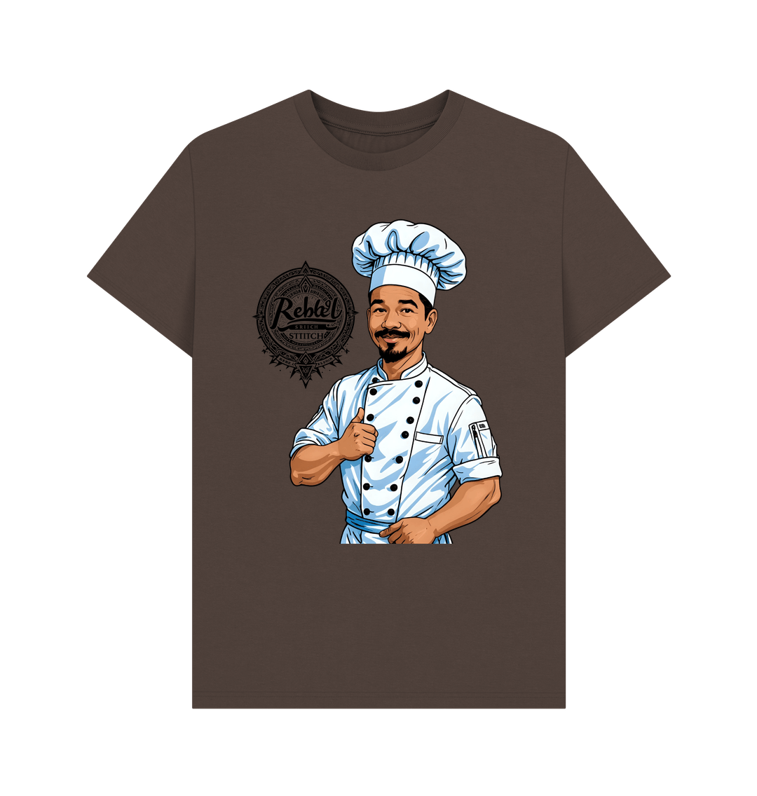 Chocolate Rebel Stitch Premium Cotton Short Sleeve T-Shirt Chef Edition Front Print #2